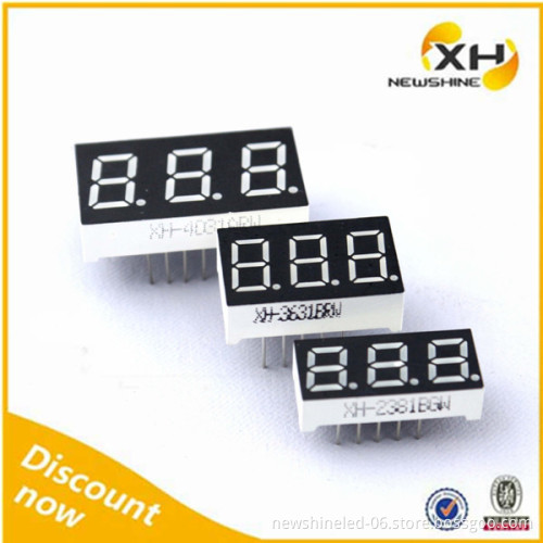 NEWSHINE Common Anode Red LED 0.52 Inch 13.20mm Digit Height Three Digits Display